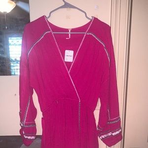 Pink Tie Free People Dress